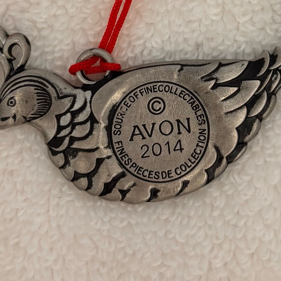 NWOT Avon 2014 Silver Bird Christmas Ornament W/ Box & Pouch - Picture 4 of 8
